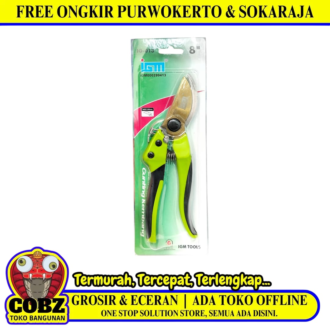 8 IN / IGM Gunting Dahan Bengkok Ranting Tanaman Pruning Shears Gagang Bahan