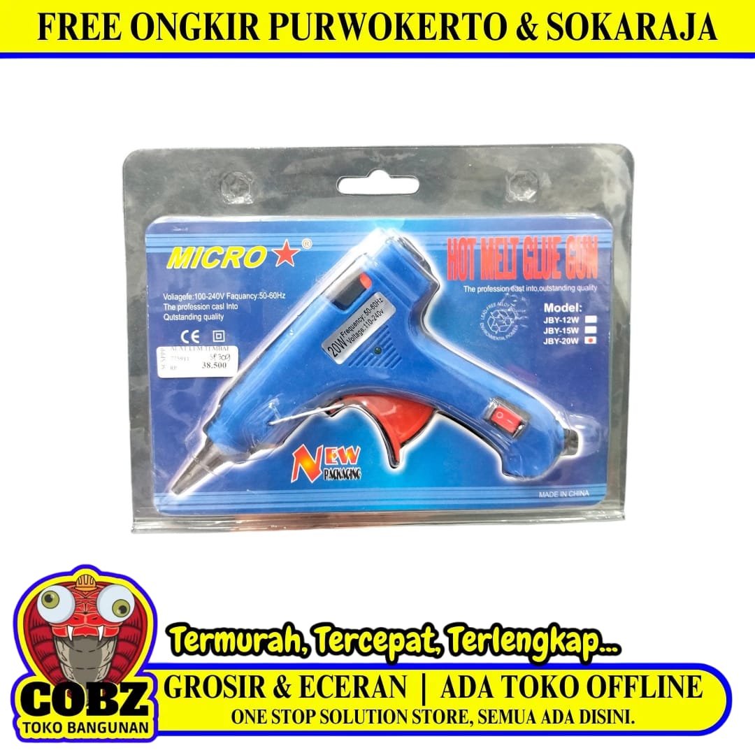 MICRO JBY-20W Alat Lem Tembak Lilin Bakar Hot Melt Glue Gun
