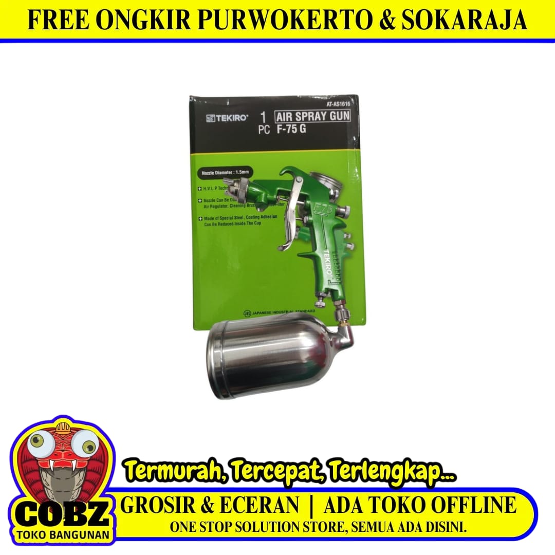 400 CC / TEKIRO F-75 G Spray Gun Tabung Atas Spet Cat Semprot Kompresor