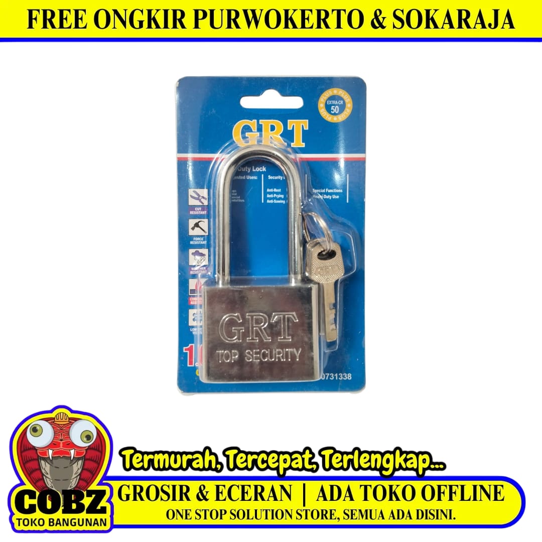 50 MM / GRT Gembok Pintu Pagar Padlock Anti Maling Leher Panjang
