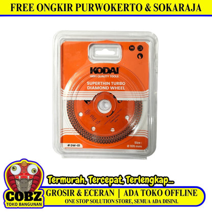 4 IN / KODAI Turbo Mata Gerinda Potong Keramik Diamond Cutting Wheel