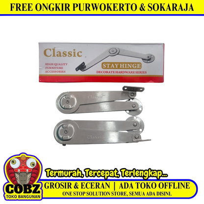 9 IN / CLASSIC Tangan Gareng Engsel Salon Penahan Jendela SS Set