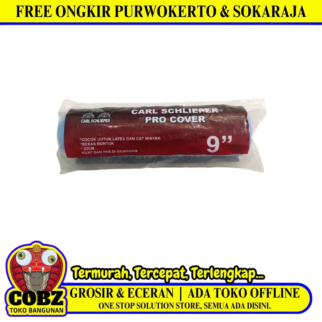 9 IN /CARL SCHLIEPER Refill Isi Kuas Busa Roll Cat Tembok Kayu Besi Besar