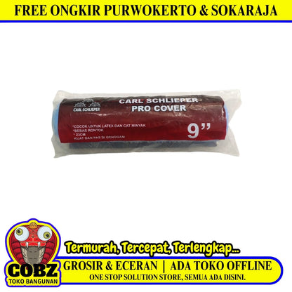 9 IN /CARL SCHLIEPER Refill Isi Kuas Busa Roll Cat Tembok Kayu Besi Besar