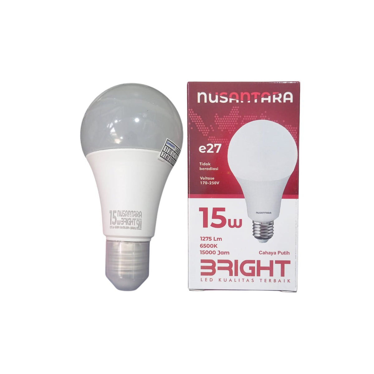 15 WATT / NUSANTARA BRIGHT LED Lampu Bohlam Bulb Moto Putih