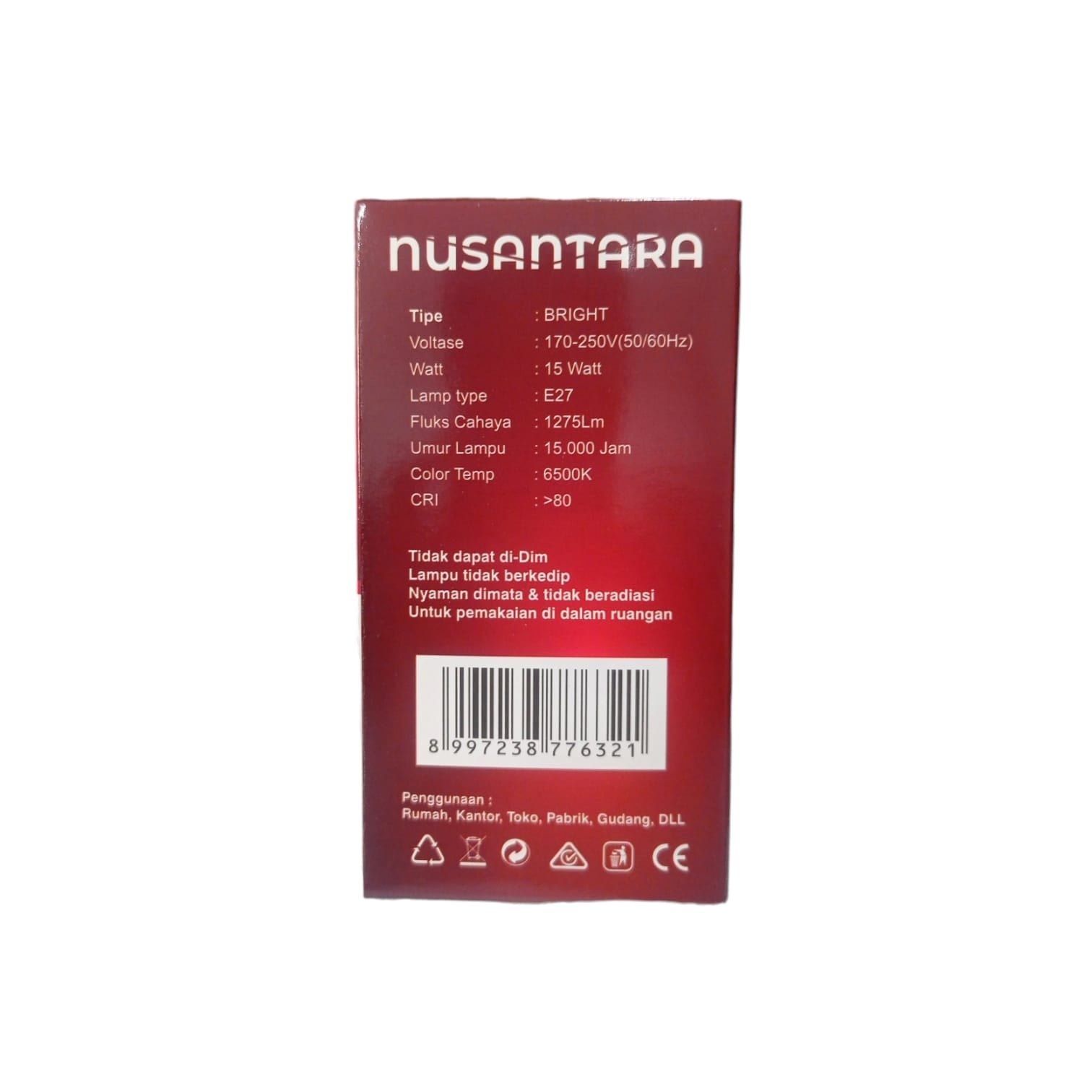 15 WATT / NUSANTARA BRIGHT LED Lampu Bohlam Bulb Moto Putih