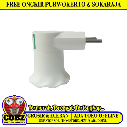PAGODA P-200 Fitting Lampu Saklar Steker Colok Dinding Tidur + Switch Putih
