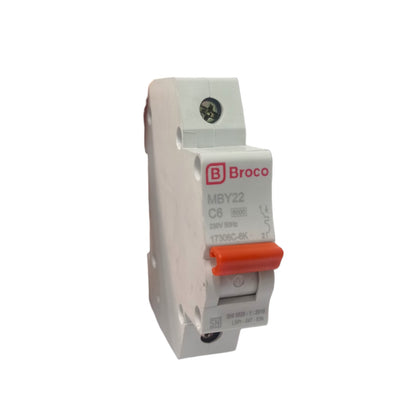 6A / BROCO MBY22 MCB Pemutus Sekring Sirkuit Arus Listrik Circuit Breaker