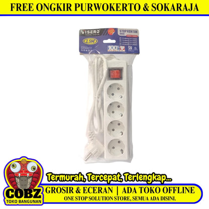 4 LUBANG x 150 CM / VISERO Stop Kontak Colokan Terminal Kabel 1.5 M