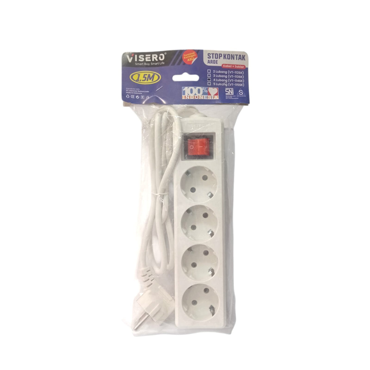 4 LUBANG x 150 CM / VISERO Stop Kontak Colokan Terminal Kabel 1.5 M
