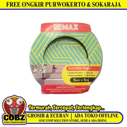 50 MM x 5 M / REMAX Lakban Stepnosing Lantai Anti Slip Hitam Roll