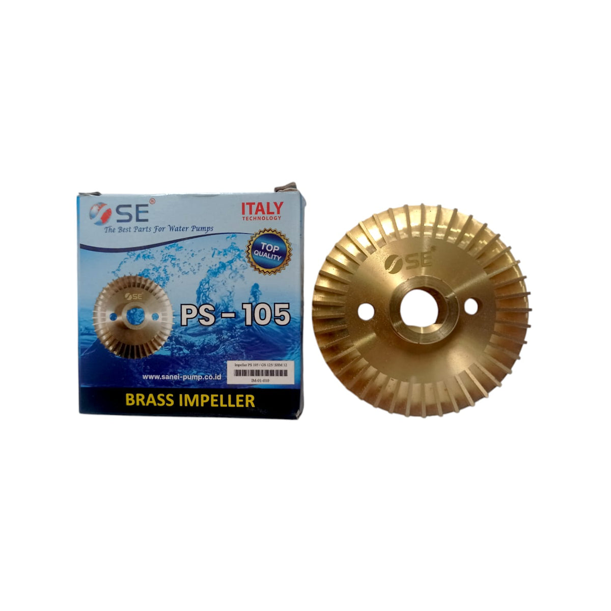 SE PS-105 Impeler Kipas Spare Part Pompa Air Semi Jet Pump Kuningan