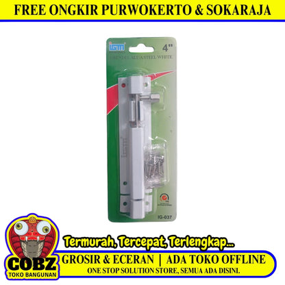 4 IN / IGM Grendel Kunci Slot Pintu Jendela Stainless