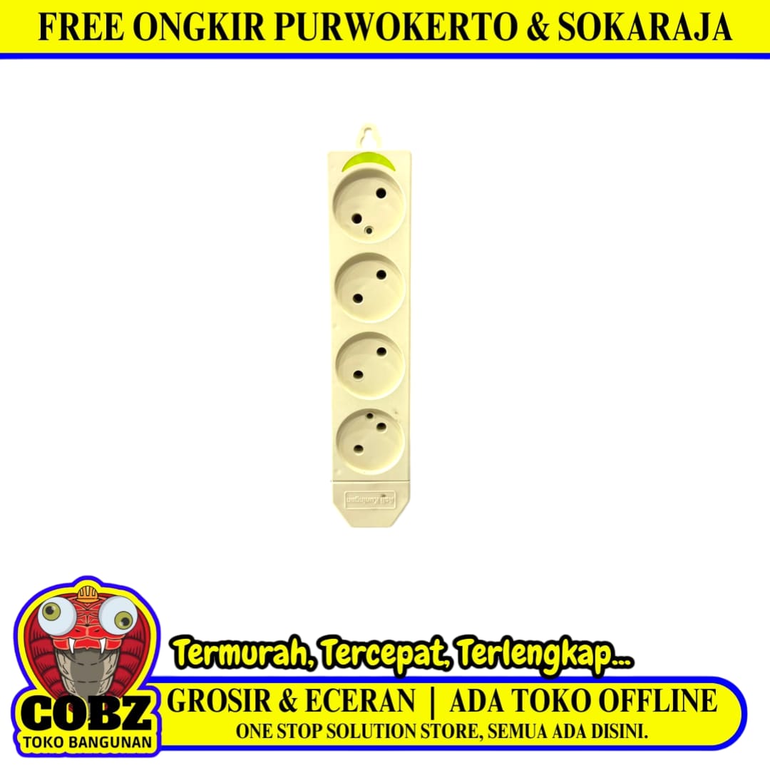 4 LUBANG / MIKOTEK Stop Kontak Terminal Arde Tempel OB Outbow Cream