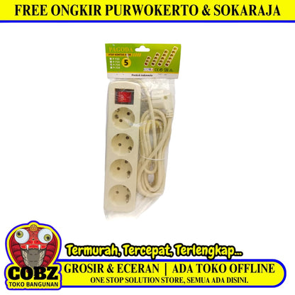 4 LUBANG x 500 CM / PAGODA P-724 Stop Kontak Colokan Terminal Kabel 5 M