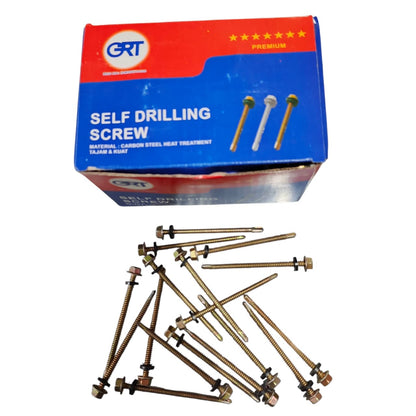 #12 X 70 MM / GRT Roofing Baut Sekrup Atap Baja Ringan Kuning Dus