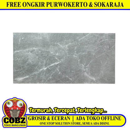 60 CM x 120 CM / SERENITY VALE DARK GREY Granit Dinding Kamar Mandi Glossy Dus
