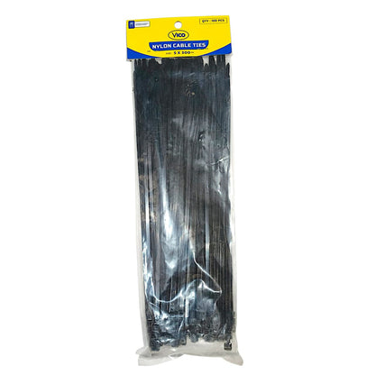 5.4 MM x 300 MM / VICO Kabel Cable Ties Tali Ripet 30 CM Hitam Pack