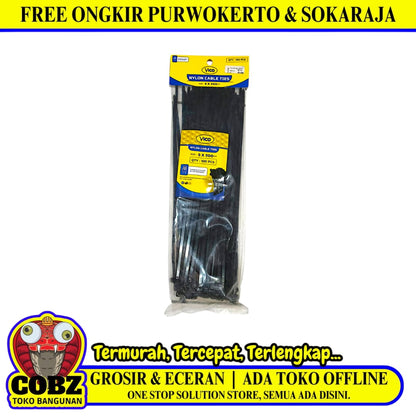 5.4 MM x 300 MM / VICO Kabel Cable Ties Tali Ripet 30 CM Hitam Pack