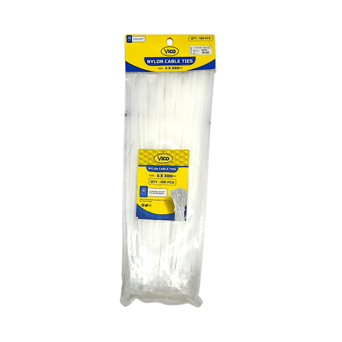 5.4 MM x 300 MM / VICO Kabel Cable Ties Tali Ripet 30 CM Putih Pack