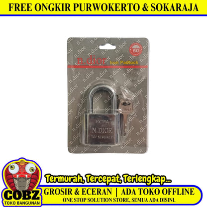 50 MM / N.DIOR Gembok Pintu Pagar Padlock Anti Maling Leher Pendek