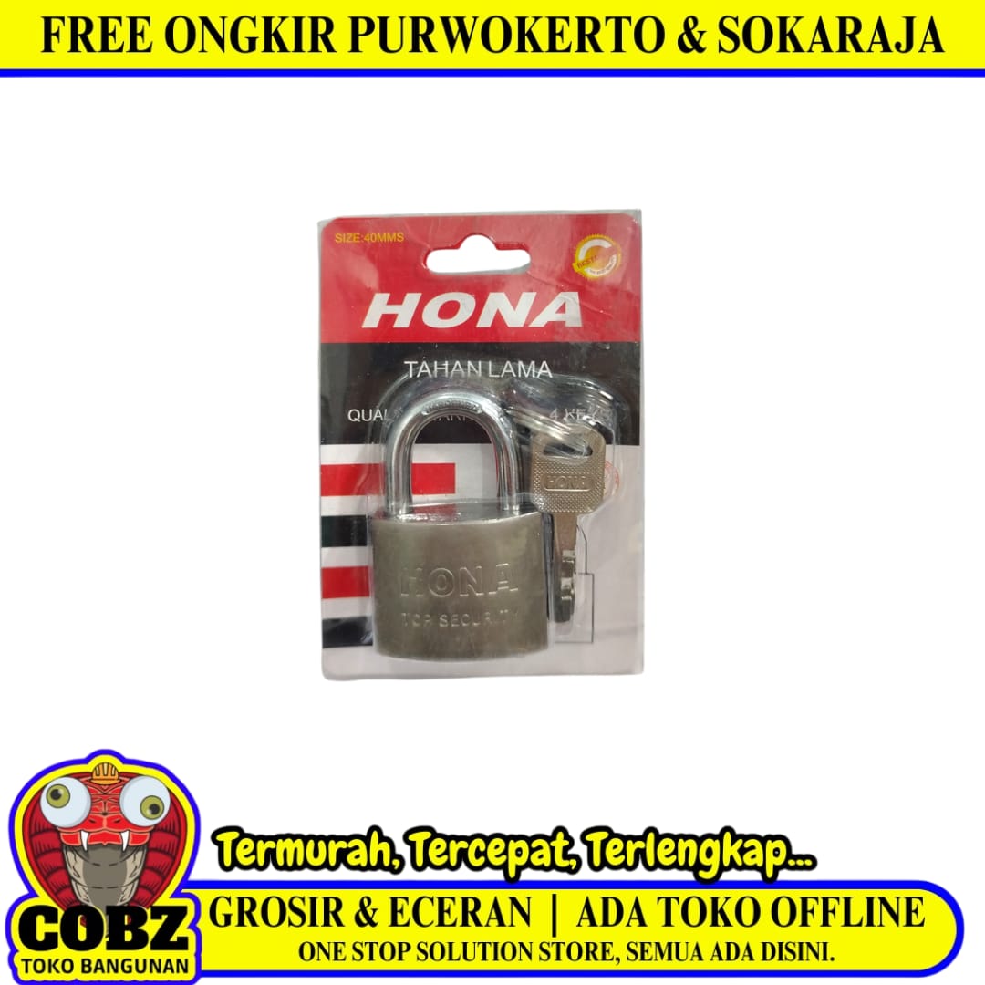 40 MM / HONA Gembok Pintu Pagar Padlock Anti Maling Leher Pendek