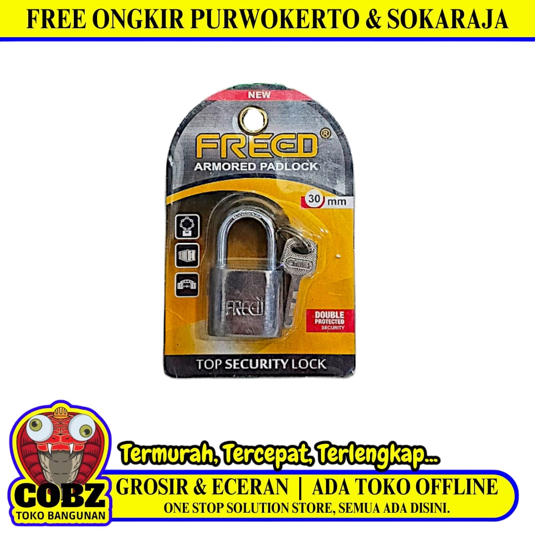 30 MM / FREED Gembok Pintu Pagar Padlock Anti Maling Leher Pendek