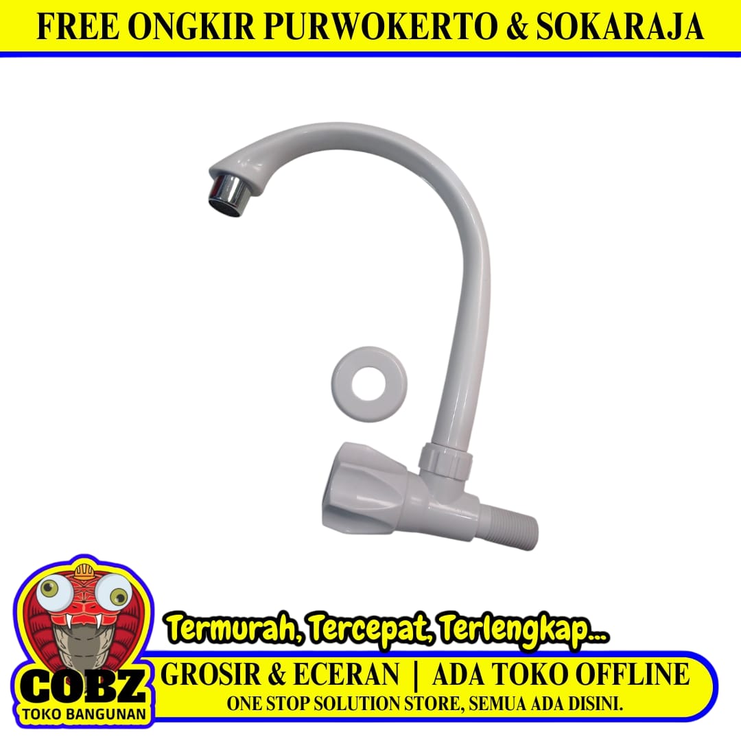 1/2 IN / VISTARA VTZF803A-WFA Kran Angsa Sink Bak Cuci Piring Tembok Plastik PVC