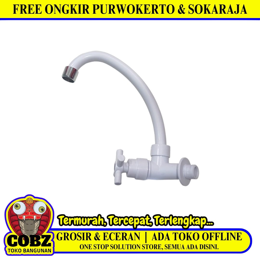 1/2 IN / VISTARA VISTARA VTZF343B-WFA Kran Angsa Sink Bak Cuci Piring Tembok Plastik PVC