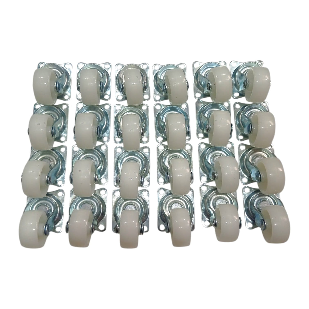 1 IN / NSK Roda Hidup Trolly Gepeng Plat 30 MM Nylon Putih 24 Pcs Dus