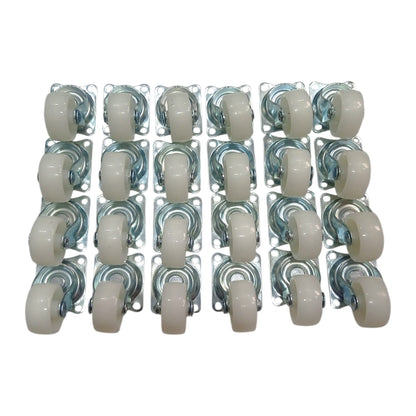 1 IN / NSK Roda Hidup Trolly Gepeng Plat 30 MM Nylon Putih 24 Pcs Dus