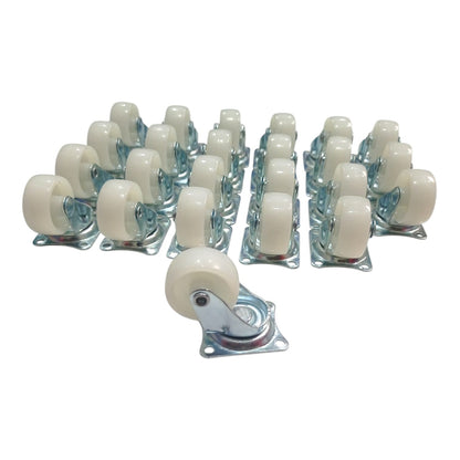 1 IN / NSK Roda Hidup Trolly Gepeng Plat 30 MM Nylon Putih 24 Pcs Dus