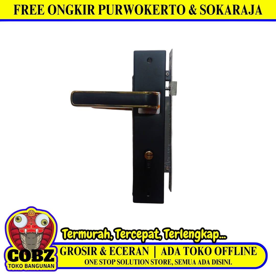 EIFFEL 999-1 GP/BK Handle Door Lock Tarikan Handle Kunci Pintu Besar Set