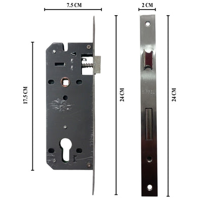 EIFFEL 999-1 GP/BK Handle Door Lock Tarikan Handle Kunci Pintu Besar Set