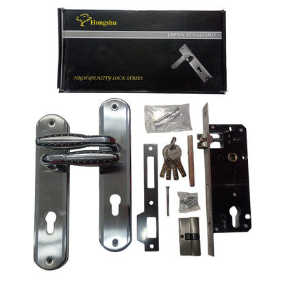 HONGSHU DASAUTO-L SN/CP Handle Door Lock Tarikan Handle Kunci Pintu Besar Set