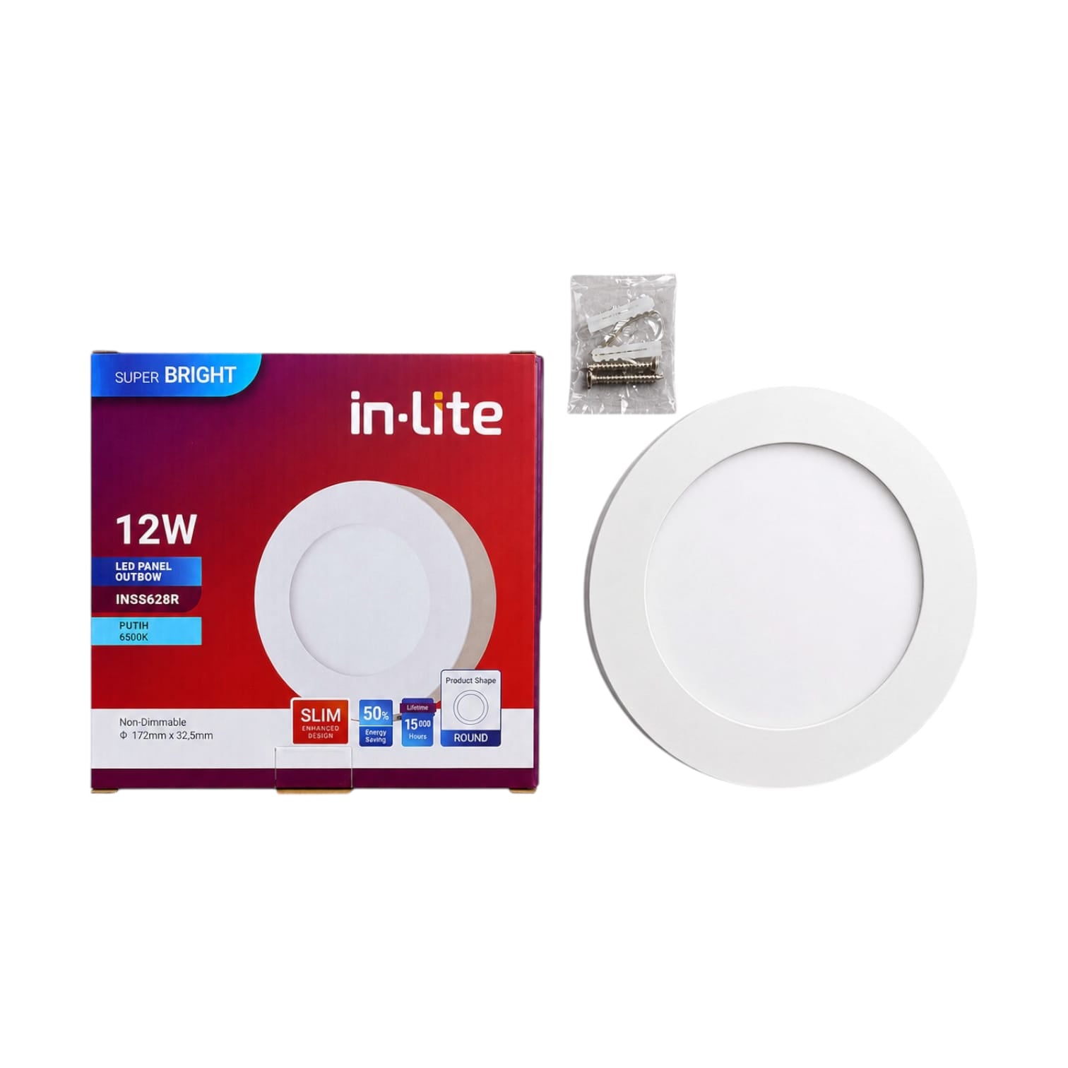 12 WATT / IN-LITE LED OB Downlight Lampu Putih Pcs