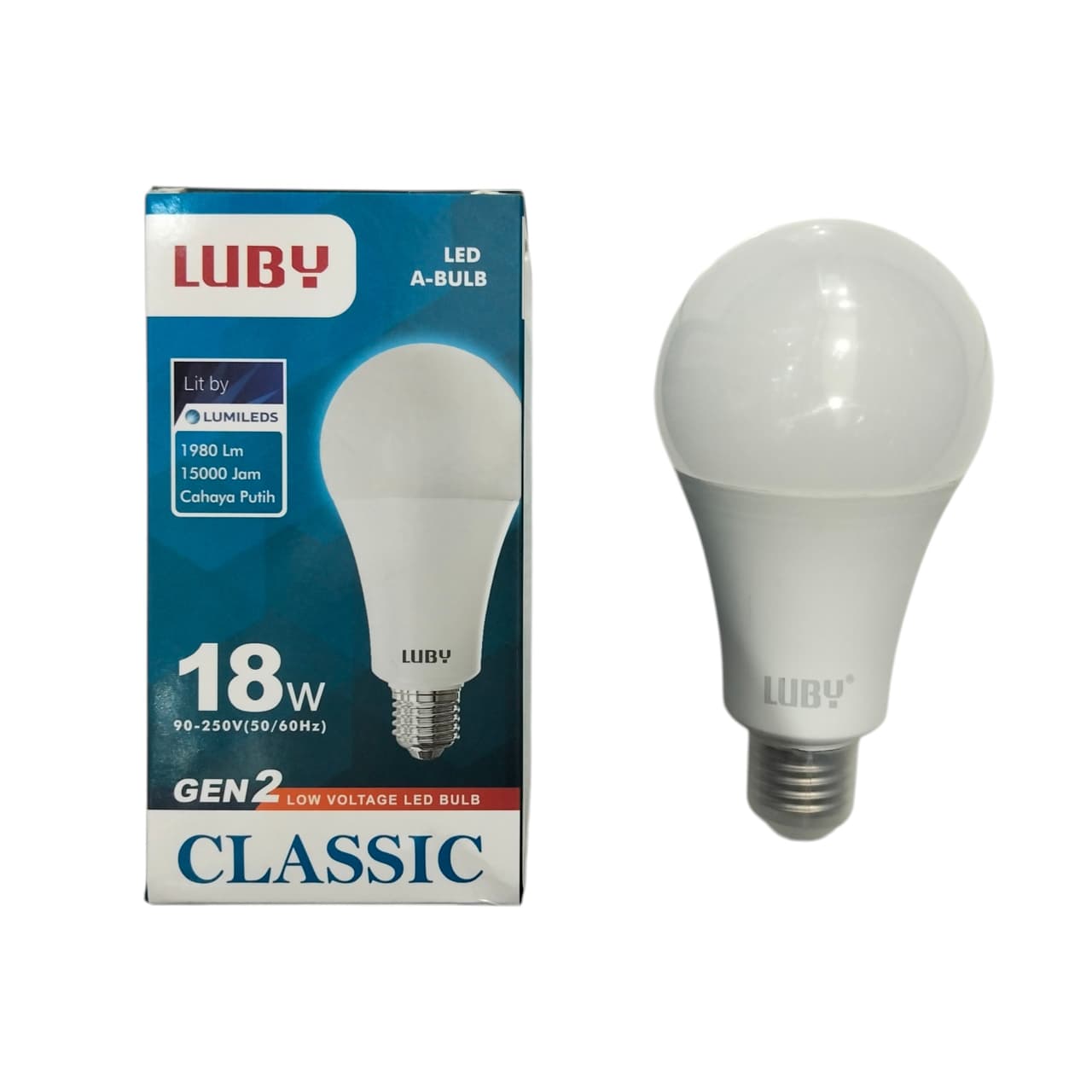 18 WATT / LUBY CLASSIC GEN 2 LED Lampu Bohlam Bulb Moto Putih