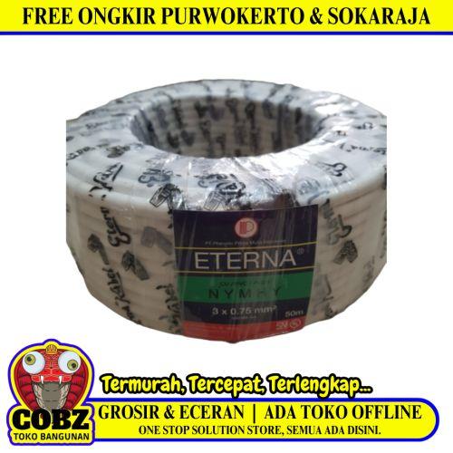 3 INTI x 0.75 MM x 50 M / ETERNA NYMHY Serabut Kabel Tembaga SNI Putih Roll