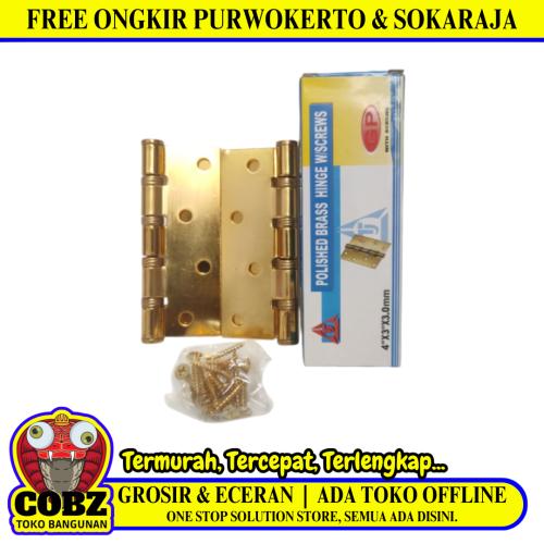 4 IN / TJ Engsel Kupu-Kupu Pintu Jendela Hinge Stainless Set