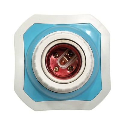 DEXTA Fitting Tempat Lampu Plafon Atap Tempel Kotak Besar Biru