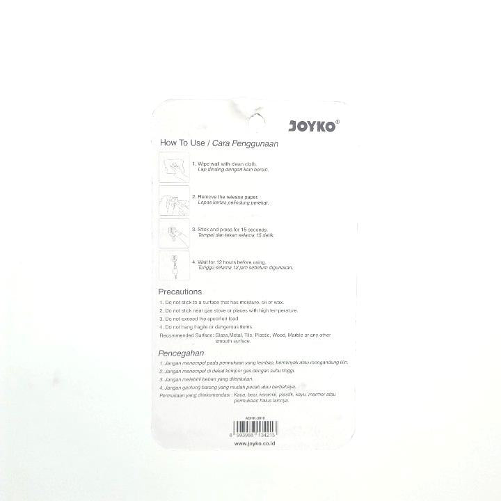 JOYKO ADHK-3010 Kapstok Cantel Gantungan Baju Dinding Mini PVC Set