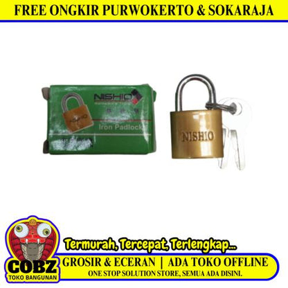 20 MM / NISHIO Gembok Pintu Pagar Padlock Anti Maling Leher Pendek