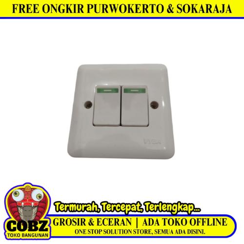 VYBA Saklar Ganda Double Seri 2 Gang Tanam IB Inbow Putih