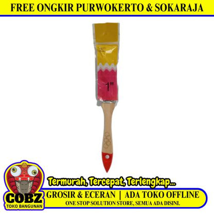 1 IN / OLYMPIC Kuas Cat Tembok Kayu Besi Air Acyrlic Paint Brush