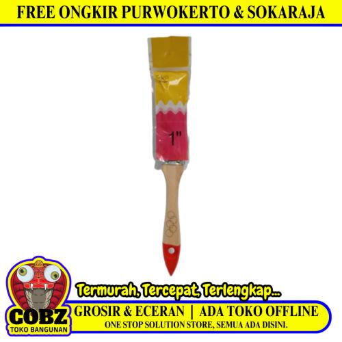 1 IN / OLYMPIC Kuas Cat Tembok Kayu Besi Air Acyrlic Paint Brush