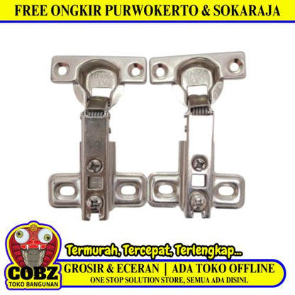 26 MM / NM Engsel Sendok Lurus Lemari Laci Non Hidrolik Per Set