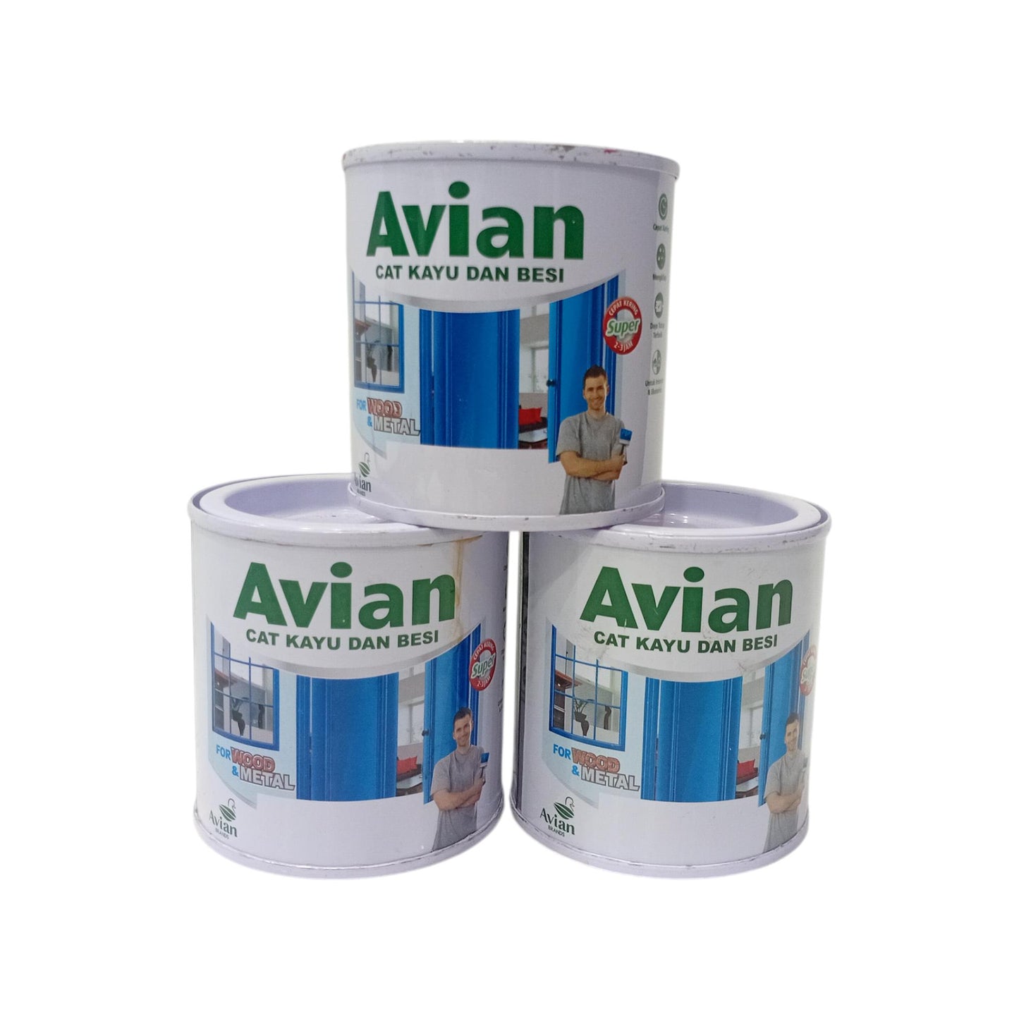 200 CC / AVIAN GLOSSY Cat Kayu Besi Wood Metal Paint Kaleng