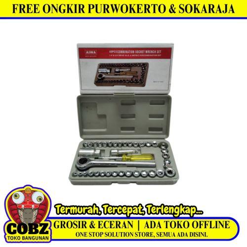 4 MM -21 MM /AIWA Mata Kunci Sok Shock Socket Wrench 40 Pcs Set