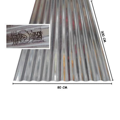 0.2 MM x 82 CM x 300 CM / FUMIRA Seng Gelombang 10 Kaki Anti Karat Lembar