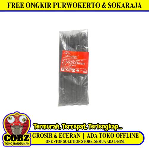 2.5 MM x 200 MM / MIKOTEK Kabel Cable Ties Tali Ripet 20 CM Hitam Pack